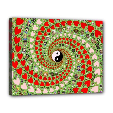 Love Avatars Characters Roles Yin Yang Canvas 14  X 11  (stretched) by Paksenen