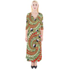 Love Avatars Characters Roles Yin Yang Quarter Sleeve Wrap Maxi Dress by Paksenen