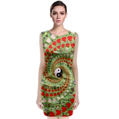 Love Avatars Characters Roles Yin Yang Sleeveless Velvet Midi Dress