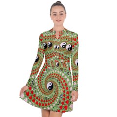 Love Avatars Characters Roles Yin Yang Long Sleeve Panel Dress by Paksenen