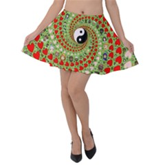 Love Avatars Characters Roles Yin Yang Velvet Skater Skirt