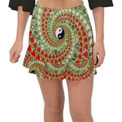 Love Avatars Characters Roles Yin Yang Fishtail Mini Chiffon Skirt by Paksenen