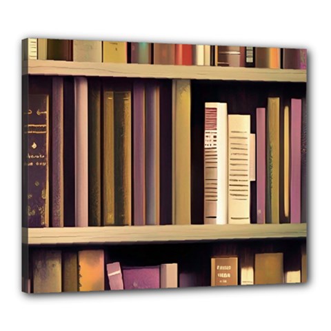 Books Bookshelves Office Fantasy Background Artwork Book Cover Apothecary Book Nook Literature Libra Canvas 24  X 20  (stretched) by Posterlux