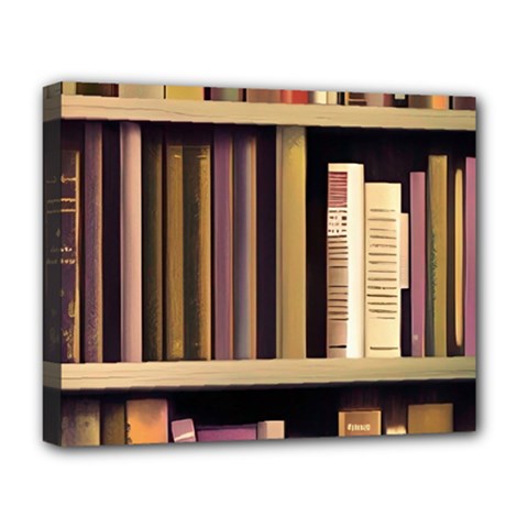 Books Bookshelves Office Fantasy Background Artwork Book Cover Apothecary Book Nook Literature Libra Deluxe Canvas 20  X 16  (stretched) by Posterlux