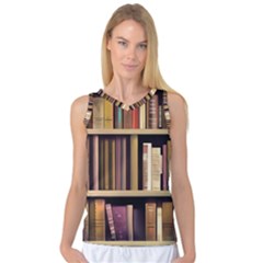 Books Bookshelves Office Fantasy Background Artwork Book Cover Apothecary Book Nook Literature Libra Women s Basketball Tank Top by Posterlux