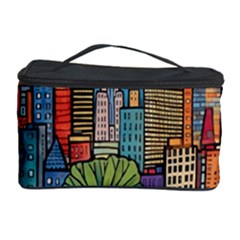 City New York Nyc Skyscraper Skyline Downtown Night Business Urban Travel Landmark Building Architec Cosmetic Storage Case