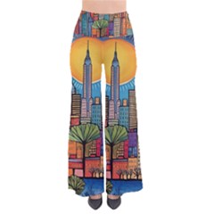 City New York Nyc Skyscraper Skyline Downtown Night Business Urban Travel Landmark Building Architec So Vintage Palazzo Pants