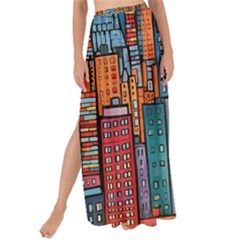 City New York Nyc Skyscraper Skyline Downtown Night Business Urban Travel Landmark Building Architec Maxi Chiffon Tie-up Sarong