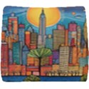 City New York Nyc Skyscraper Skyline Downtown Night Business Urban Travel Landmark Building Architec Seat Cushion View1