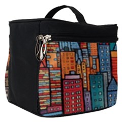 City New York Nyc Skyscraper Skyline Downtown Night Business Urban Travel Landmark Building Architec Make Up Travel Bag (small)