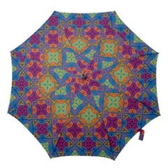 Colorful Flora Flora Kazakh Pattern Hook Handle Umbrellas (medium)