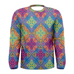 Colorful Flora Flora Kazakh Pattern Men s Long Sleeve T-shirt