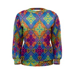 Colorful Flora Flora Kazakh Pattern Women s Sweatshirt by Cemarart