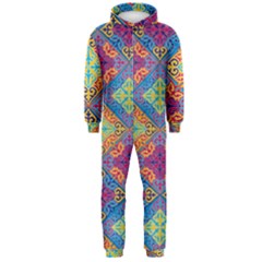 Colorful Flora Flora Kazakh Pattern Hooded Jumpsuit (men)