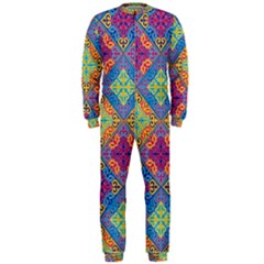 Colorful Flora Flora Kazakh Pattern Onepiece Jumpsuit (men)