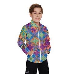 Colorful Flora Flora Kazakh Pattern Kids  Windbreaker