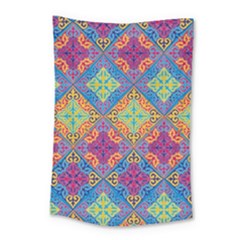 Colorful Flora Flora Kazakh Pattern Small Tapestry