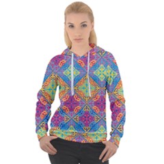 Colorful Flora Flora Kazakh Pattern Women s Overhead Hoodie by Cemarart