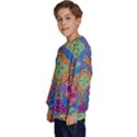 Colorful Flora Flora Kazakh Pattern Kids  Crewneck Sweatshirt View2