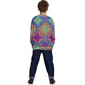 Colorful Flora Flora Kazakh Pattern Kids  Crewneck Sweatshirt View4