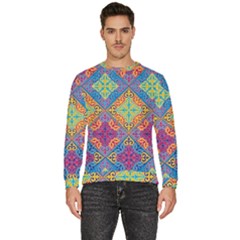 Colorful Flora Flora Kazakh Pattern Men s Fleece Sweatshirt