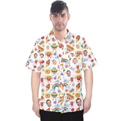 Personalized Many Faces Junk Food Mens Hawaii Shirt - Men s Hawaii Shirt