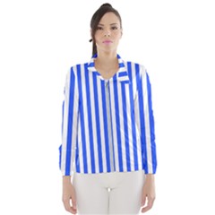 Blue Stripes, Sticker, Stickers Women s Windbreaker