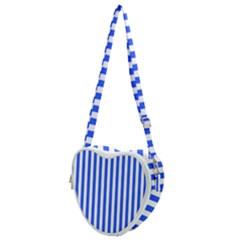 Blue Stripes, Sticker, Stickers Heart Shoulder Bag by kyorashop23