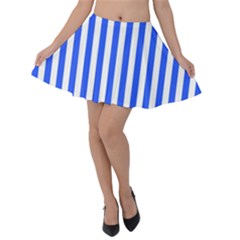 Blue Stripes, Sticker, Stickers Velvet Skater Skirt