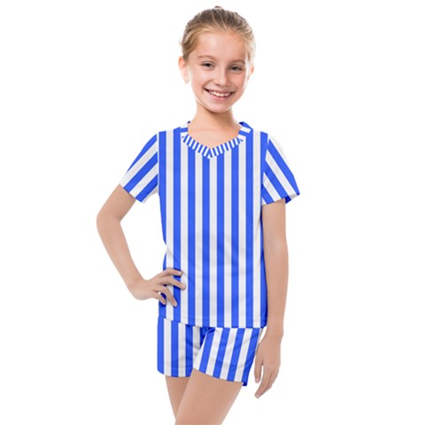 Blue Stripes, Sticker, Stickers Kids  Mesh T-shirt And Shorts Set by kyorashop23