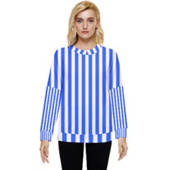 Blue Stripes, Sticker, Stickers Hidden Pocket Sweatshirt