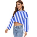 Blue Stripes, Sticker, Stickers Women s Lightweight Cropped Hoodie View2