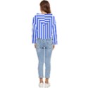 Blue Stripes, Sticker, Stickers Women s Lightweight Cropped Hoodie View4