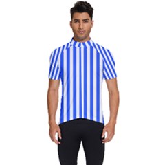 Blue Stripes, Sticker, Stickers Men s Short Sleeve Cycling Jersey by kyorashop23