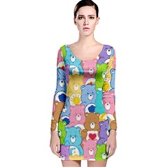 Care Bears, Adorable, Art Long Sleeve Velvet Bodycon Dress