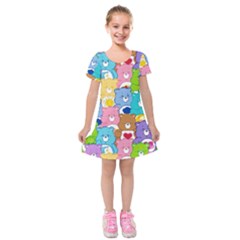 Care Bears, Adorable, Art Kids  Short Sleeve Velvet Dress