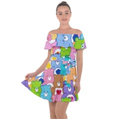 Care Bears, Adorable, Art Off Shoulder Velour Dress by kyorashop23