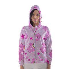 Cheer Bear Pink, Care, Care Bears, Cartoon Women s Hooded Windbreaker