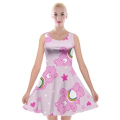 Cheer Bear Pink, Care, Care Bears, Cartoon Velvet Skater Dress