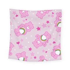 Cheer Bear Pink, Care, Care Bears, Cartoon Square Tapestry (small)