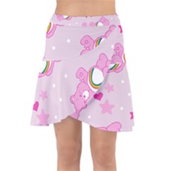 Cheer Bear Pink, Care, Care Bears, Cartoon Wrap Front Skirt by kyorashop23