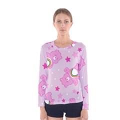 Cheer Bear Pink, Care, Care Bears, Cartoon Women s Long Sleeve T-shirt