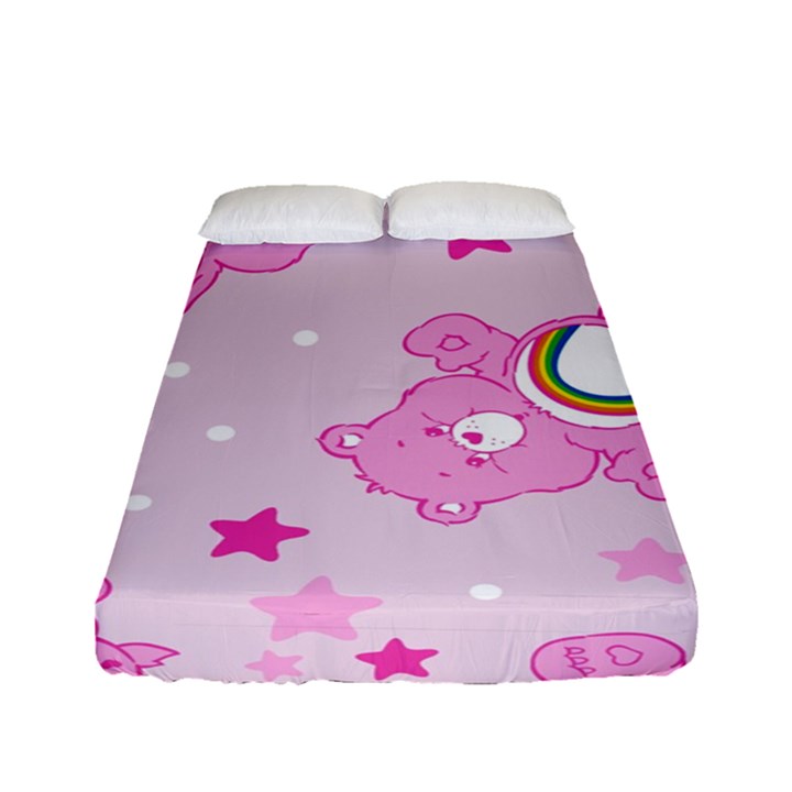 Cheer Bear Pink, Care, Care Bears, Cartoon Fitted Sheet (Full/ Double Size)