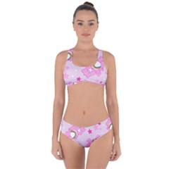 Cheer Bear Pink, Care, Care Bears, Cartoon Criss Cross Bikini Set by kyorashop23