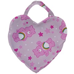 Cheer Bear Pink, Care, Care Bears, Cartoon Giant Heart Shaped Tote by kyorashop23