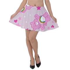 Cheer Bear Pink, Care, Care Bears, Cartoon Velvet Skater Skirt