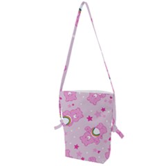 Cheer Bear Pink, Care, Care Bears, Cartoon Folding Shoulder Bag