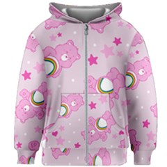 Cheer Bear Pink, Care, Care Bears, Cartoon Kids  Zipper Hoodie Without Drawstring