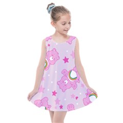 Cheer Bear Pink, Care, Care Bears, Cartoon Kids  Summer Dress