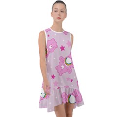 Cheer Bear Pink, Care, Care Bears, Cartoon Frill Swing Dress by kyorashop23